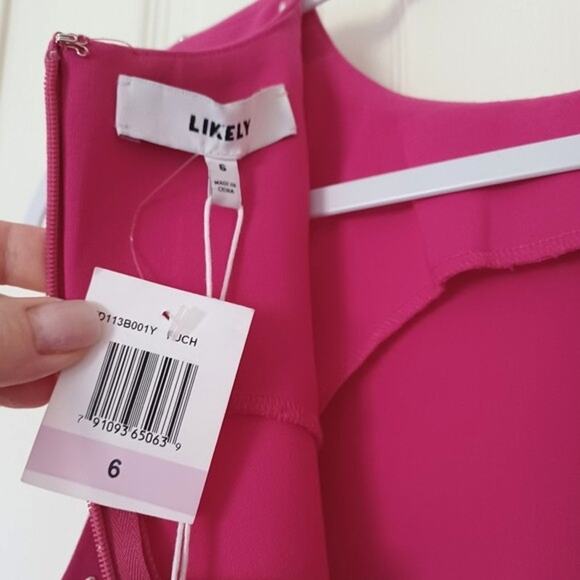 Likely Manhattan Studded Sleeveless Mini Dress Fuchsia Silver Size 6 NWT - Picture 9 of 11